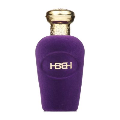 China Purple Luxury Flocking Aluminum Label Glass Empty Perfume Bottle 100ml 