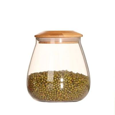 Suppliers Heat Resistant Borosilicate Glass jars with Bamboo Lid