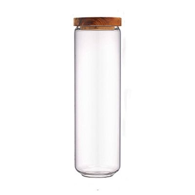 Airtight Food Storage Glass Canister Jar Glass Jar with Wooden Lid