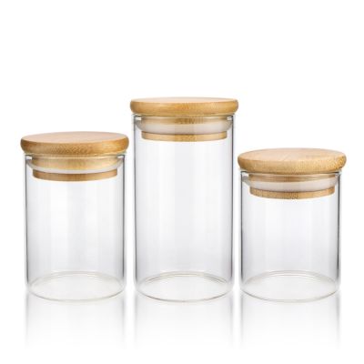 high borosilicate food storage container glass jam jar for kitchen use