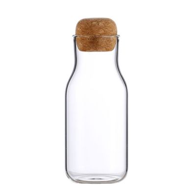 Hot Selling Handmade High Borosilicate Glass Jar With Wooden Lid Kitchen Use Food Storage Heat Resistant Glass Jars