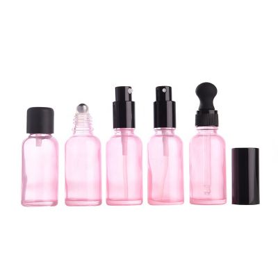 5ML 10ML 15ML 30ML 100ML Luxury essential oil glass bottle packaging pink glass dropper bottle