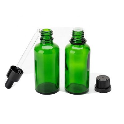 20ml 30ml green color small empty glass bottle for essential oil with screw caps