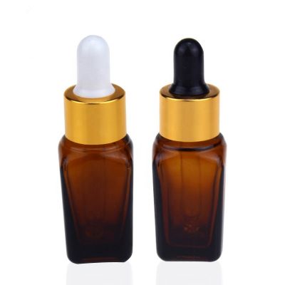 Amber Square Dropper Essential Oil Glass Bottle with Thread Mouth 