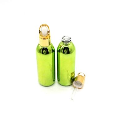 10ML 15ML 50ML Light Green Electroplating Essential Oil Bottle with Gold Dropper 