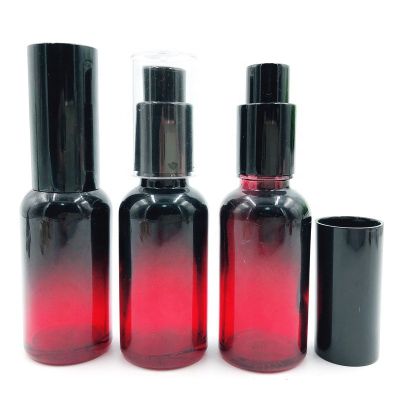 Cosmetic packaging 30ml color glass cosmetic essential oil dropper bottle with gold lids OEM wholesale