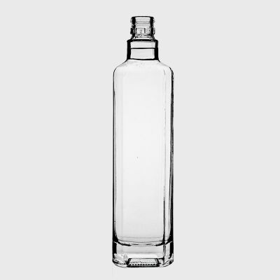 Guala Decal Hot cork top special Finish High-Level White Empty Round Shape Fancy oblong Wine 750ml liquor glass bottle