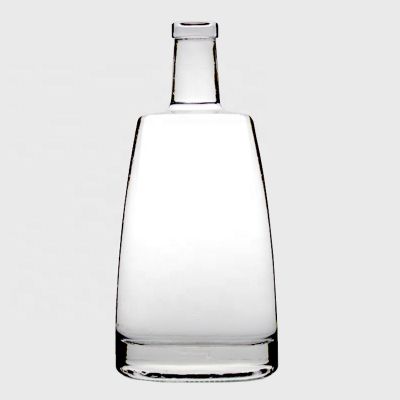 Brandy Xo Cognac Opaque Empty Clear Gin Fashion Cork Stopper Finish 1 Litre Rum Spirit Flat Vodka 1l Glass Bottle for Liquor