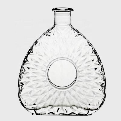 Best Quality 700ml Brandy Cork Finish Custom Made Eco Flat Shape 750ml Glass Cap Liquor Elegant Creative Glass Bottle Designs