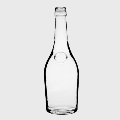bespoke luxury Deboss Label panel Thin base Screw Cap Finish unique swing top spirits 700ml Glass Bottle 