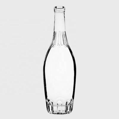 Custom Design Cork Round Rum 1l Whiskey 750ml Vodka Spirits Luxury Crystal 700 ml Rum Glass Bottles for Liquor