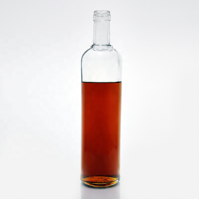 wholesale round cylindrical thin base Normal Flint whisky Use empty wine spirits vodka 750ml liquor bottle 
