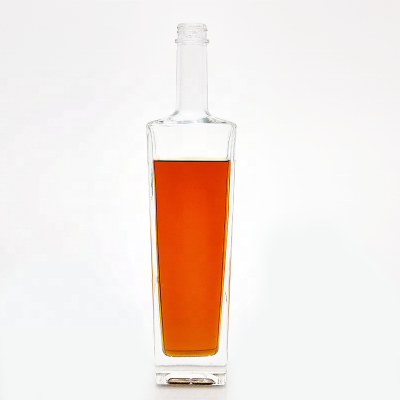 Rectangular 70cl Rum Whiskey Container Cork Top Black Lid Vodka Spirits White Extra Flint 700ml Liquor Tall Square Glass Bottle 