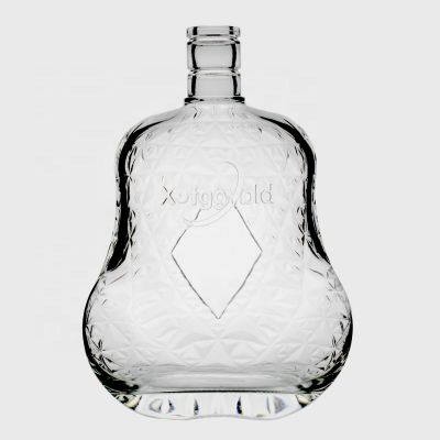 Luxury High End Quality 1.5 liter Xo Brandy Bottle Flat Shape Decorative 1500ml 1.5l Cognac Big Size Giant Liquor Bottles 