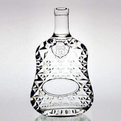 Fashion Design Super Flint Brandy Spirits Cognac 1l 1 Litre 700ml Wholesale Empty White Liquor xo Glass Bottle 