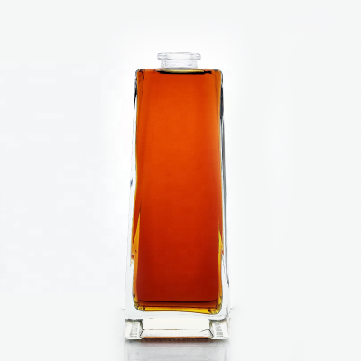 Custom Square Empty White Color Square 75cl Bourbon 750ml Liquor Vodka Flask Decanter 500ml Glass Bottle with Cork 