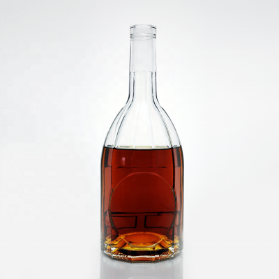Clear Shaped 70cl Wine Packaging Container 75cl Alcohol Spirit Bottle Glass Liquor 700ml Custom Made Liquor Bottle 