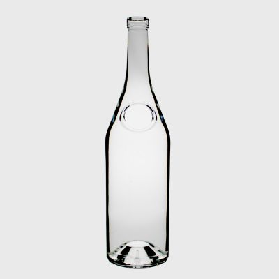 custom round square shape Cork top clear empty XO liquor Gin extra white alcohol drink 1L glass bottle 