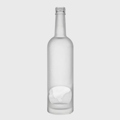 costom frosting luxury empty unique shaped luxury whiskey vodka liquor wine glass bottle 750ml glass bottle