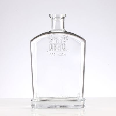 Customized 500ml 700ml 750ml extra flint glass bottle gin vodka whiskey tequila liquor glass bottles 