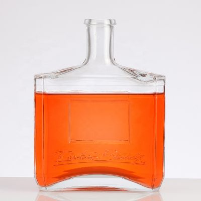 Custom-made Simple Transparent Glass bottle Rum Bottle Spirit Glass Packaging 50cl 16oz 