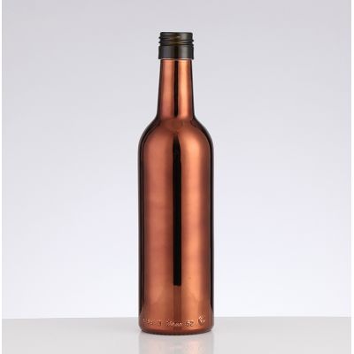 Top quality 375ml fancy electroplating empty red wine glass bottle for sale
