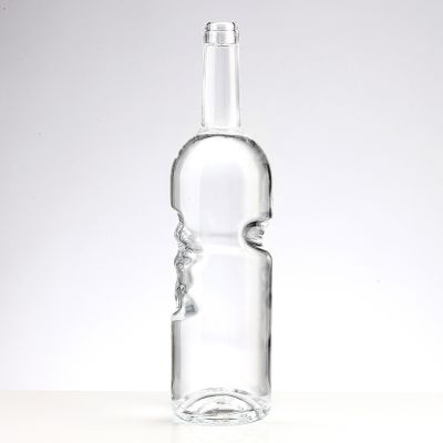 Unique Shaped Long Neck Finger Vodka gin empty Glass Bottle With cork 