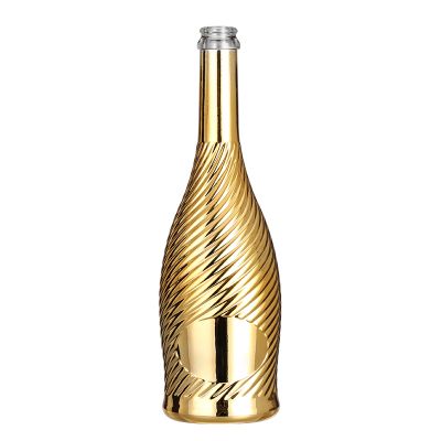 750ML CHAMPAGNE BOTTLE GOLDEN FROSTED GLASS BOTTLE LUXURY BOTTLE 