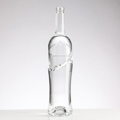 500Ml 700ml 75cl Unique Shape Vodka Glass Bottle Glass Wine Liquor Bottles With Custom Logo 