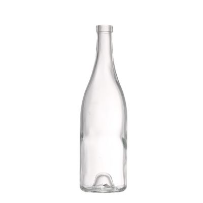 Empty clear high quality 700 ml wine glass liquor bottles thin mouth with stopper