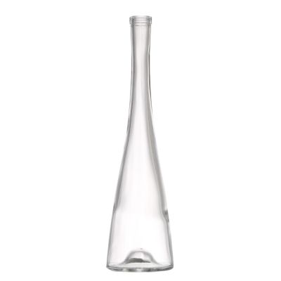 Custom empty clear long neck 500 ml glass liquor wine bottles with cover 