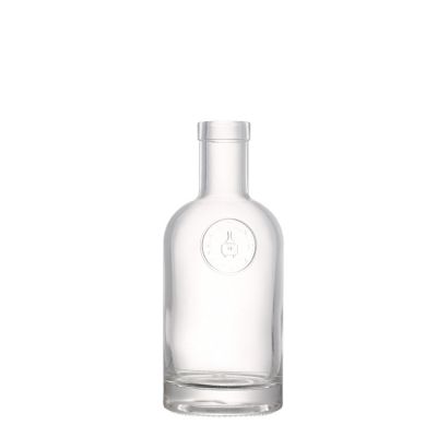 Custom Transparent long neck slim round 375 ml glass bottle for ice wine thick bottom 