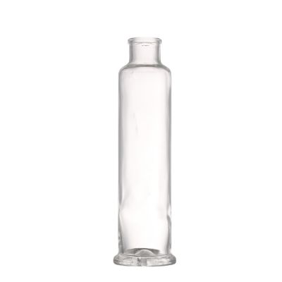 Luxury good price 500 ml clear round big mouth glass liquor wine bottle with stopper 