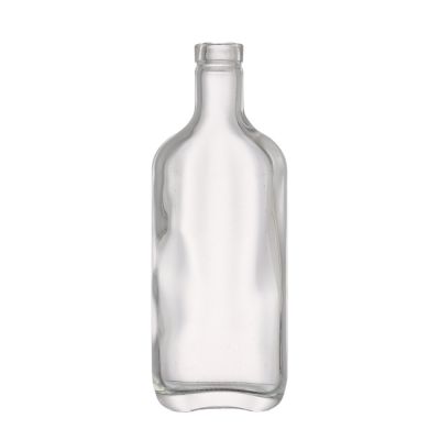 High flint custom made empty vodka 500 ml flat glass liquor wine bottle with stopper