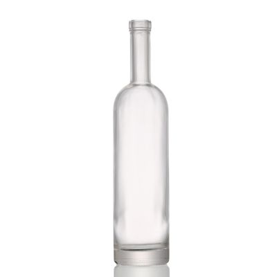 China Factory Glass Liquor Bottle Round Shaped Vodka 750 ml wine Alcohol with stopper 