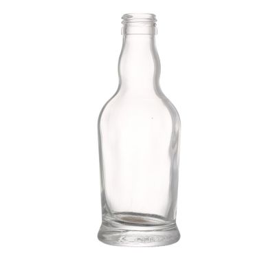 High flint unique custom empty round clear 200 ml glass liquor vodka wine bottle with screw 