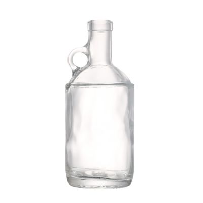 China supplier 750 ml clear empty glass beer growler California bottle with lid 