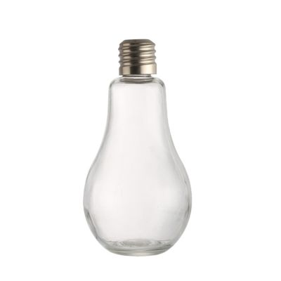 900 ml Beverage drinking light bulb shape bottle glass juice bottle with screw lid
