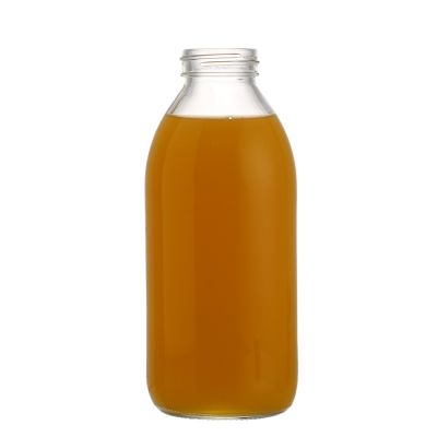 Empty Clear Round Juice drink Food Grade Beverage 500 ml Glass Bottle With Screw 