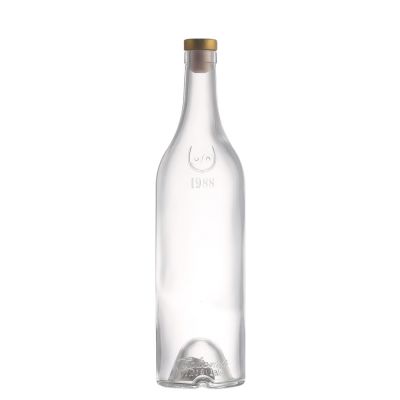 empty frosted cheap price top quality 750 ml wine Glass Liquor Bottle with cork