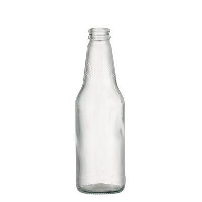 Manufacturer customized 300 ml beverage clear glass bottle juice coffee with screw 