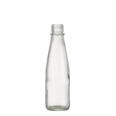 Cheap price 200 ml transparent round milk tea beverage juice glass bottles with screw 