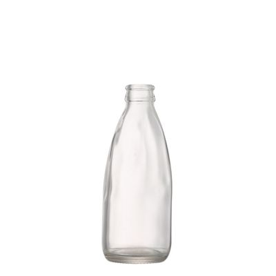 Best price round types 250 ml Drinking glass milk juice beverage bottle with crown 