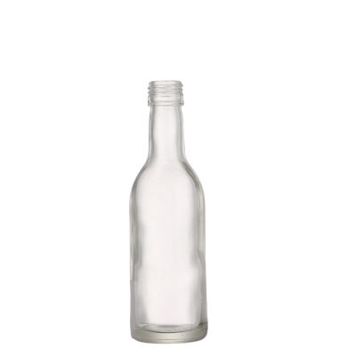 200 ml round shape Food Grade Clear beverage glass bottle fresh juice with screw 