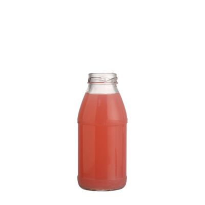 Custom logo Reusable Clear Drink 250 ml empty juice glass beverage bottles with screw 