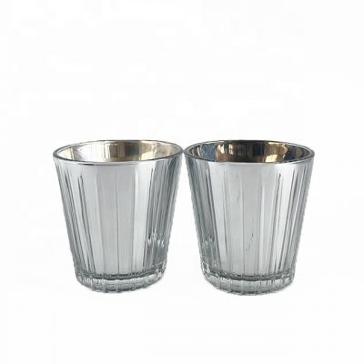 electroplating silver glass votive candle holders for home decor 