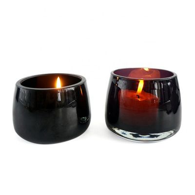 8oz 9oz 10oz black purple modern candle jars thick wall tealight candle holders for wedding centerpiece 