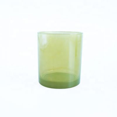 luxury translucent green glass candle jar 10oz candle vessel for wedding centerpieces