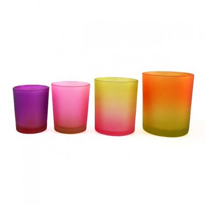 Wedding paty decorative glass candle holders colorful glass candle jars