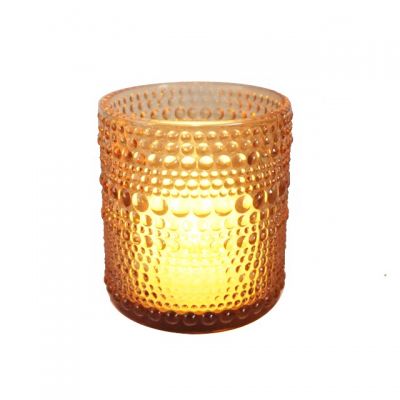Wholesale custom 6oz empty round amber glass jar for candles 